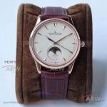 ZF Factory Jaeger LeCoultre Master White Moonphase Dial Rose Gold Case 39mm Swiss Automatic Watch